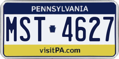 PA license plate MST4627