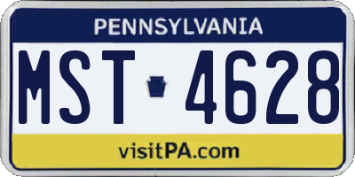PA license plate MST4628