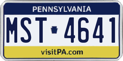 PA license plate MST4641
