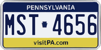 PA license plate MST4656