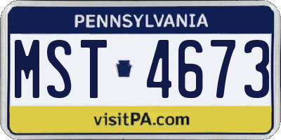 PA license plate MST4673