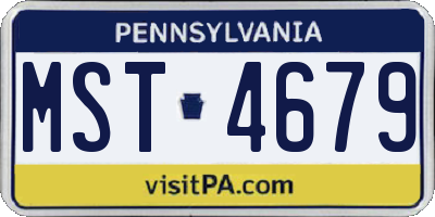 PA license plate MST4679