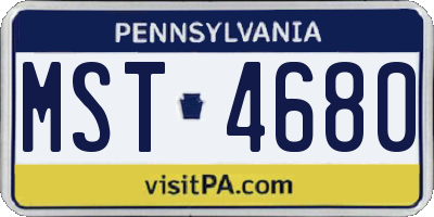 PA license plate MST4680