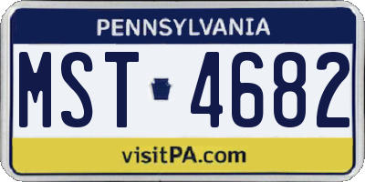 PA license plate MST4682