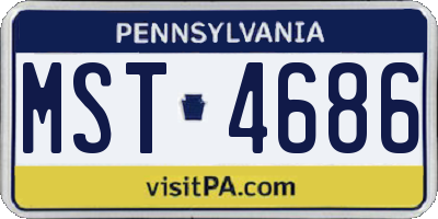 PA license plate MST4686