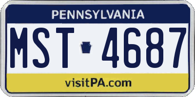 PA license plate MST4687