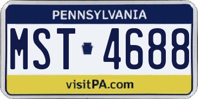 PA license plate MST4688