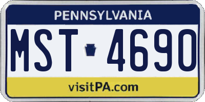 PA license plate MST4690