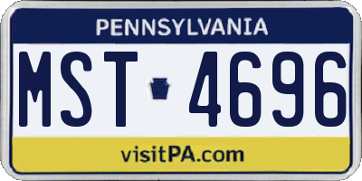 PA license plate MST4696