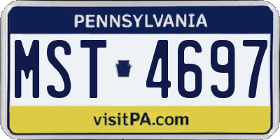 PA license plate MST4697