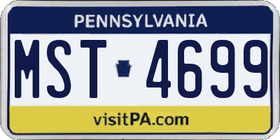 PA license plate MST4699
