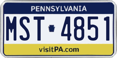 PA license plate MST4851