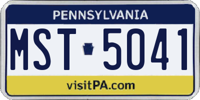 PA license plate MST5041