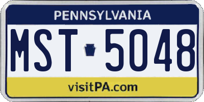 PA license plate MST5048