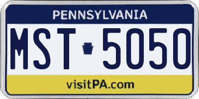 PA license plate MST5050