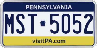 PA license plate MST5052