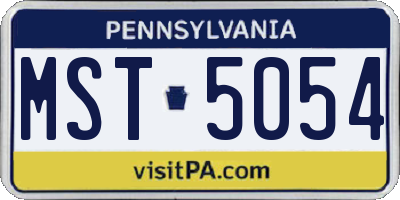 PA license plate MST5054