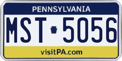 PA license plate MST5056
