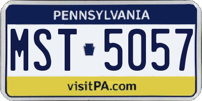 PA license plate MST5057