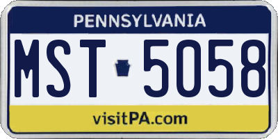 PA license plate MST5058