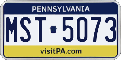 PA license plate MST5073