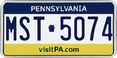 PA license plate MST5074