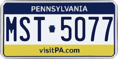 PA license plate MST5077