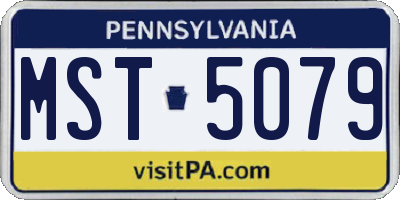 PA license plate MST5079