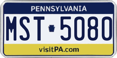 PA license plate MST5080