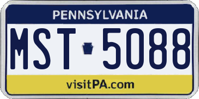 PA license plate MST5088