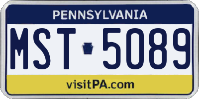 PA license plate MST5089