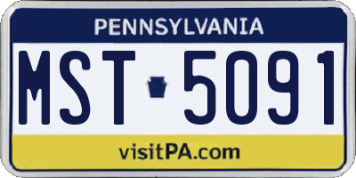 PA license plate MST5091