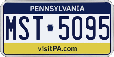 PA license plate MST5095