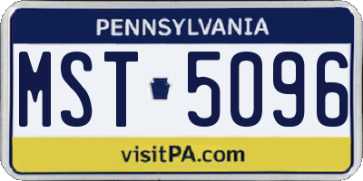PA license plate MST5096