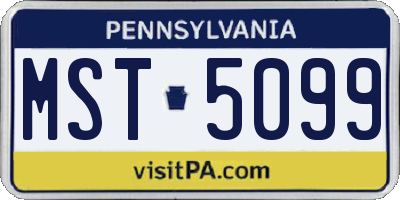 PA license plate MST5099