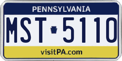 PA license plate MST5110