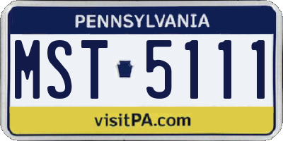 PA license plate MST5111