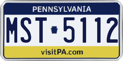PA license plate MST5112