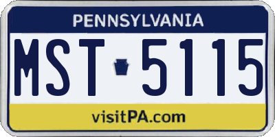 PA license plate MST5115