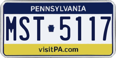 PA license plate MST5117
