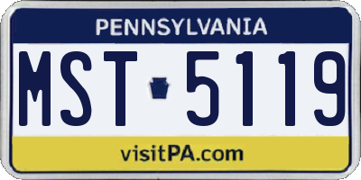 PA license plate MST5119