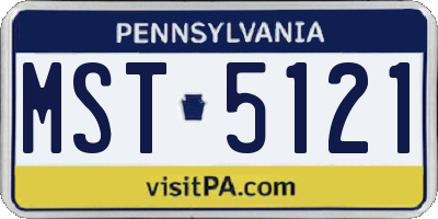 PA license plate MST5121
