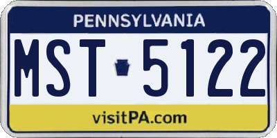 PA license plate MST5122