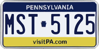 PA license plate MST5125