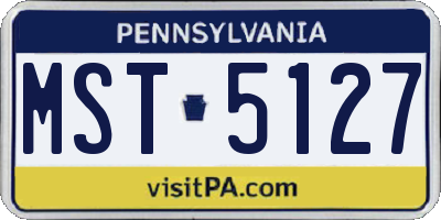 PA license plate MST5127