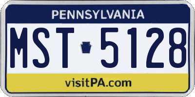 PA license plate MST5128