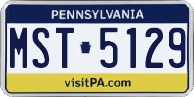 PA license plate MST5129
