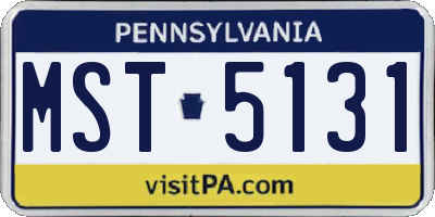 PA license plate MST5131