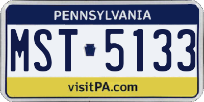 PA license plate MST5133