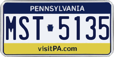 PA license plate MST5135